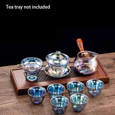 Tè da tè a tazza da tè a tazza da tè resistente al calore in vetro colorato gaiwan perdite di tè cinese cerimonia da tè da tè per tè per tè per tè per la casa