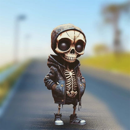 Harts coola skelettfigurer Halloween skelett figurskalle hemska ornament bil instrumentpaneldiskdekoration