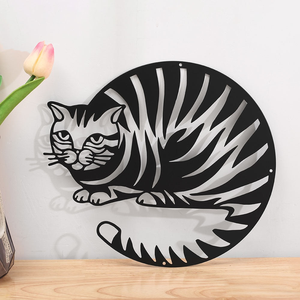 Geometric Metal Cat Silhouette Art Wall Hiasan Hiasan Tandatangan Bilik Bilik Tidur Hiasan Rumah Hiasan Kucing Hadiah Kekasih