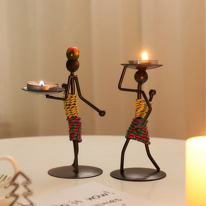 Jernlys indehavere Home Decor Creative Candle Holder Party Dekoration Tilbehør Romantisk lysestage Bord Ornament unik