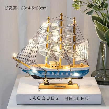 Nový model dřevěné plachetnice Office Obývací pokoj Dekorace řemesla námořní dekorace Kreativní model domácí dekorace dárek k narozeninám