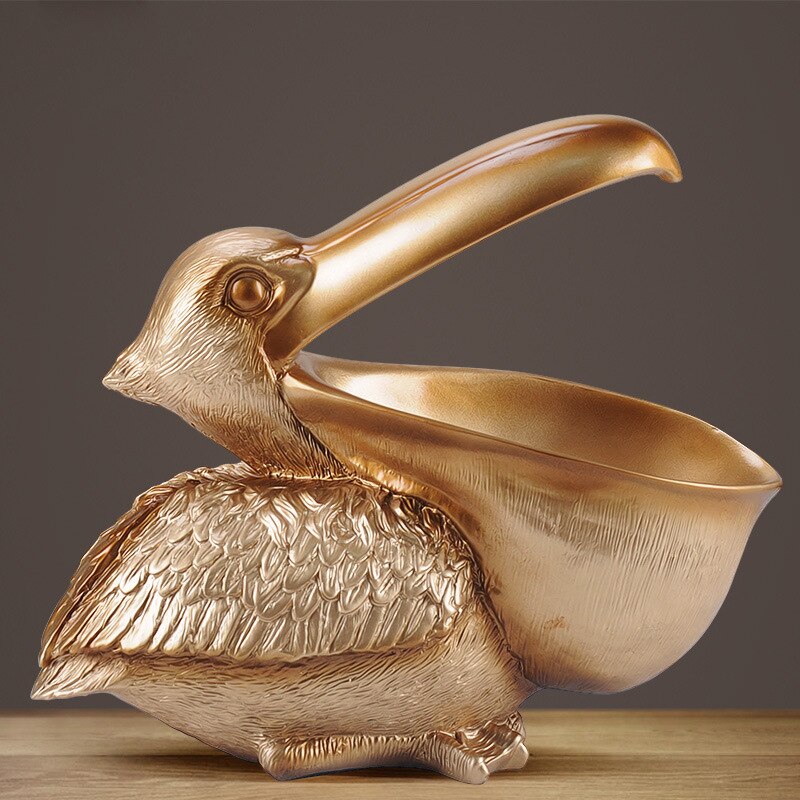 Europese hars Cormorant Big Mouth Bird Crafts Home Meubels Decoratie Rose Gold Home Decor Box Juwelierszaak Ornamenten
