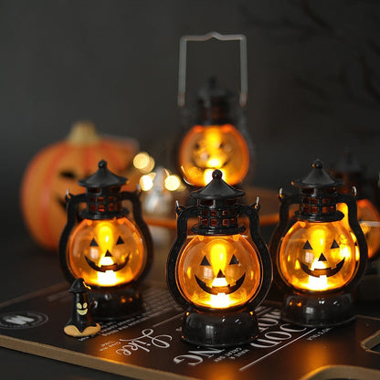 Halloween LED hengende gresskar lyktes lys spøkelseslampe stearinlys retro liten oljelampe halloween party home dekor skrekk rekvisitter