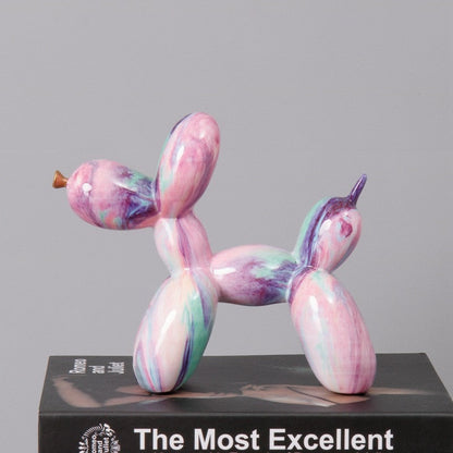 Nordic Modern Art Resin Graffiti Sculpture Balloon Dog Statue Creative Colored Craft Figurine Gift Home Office Desktop Decor