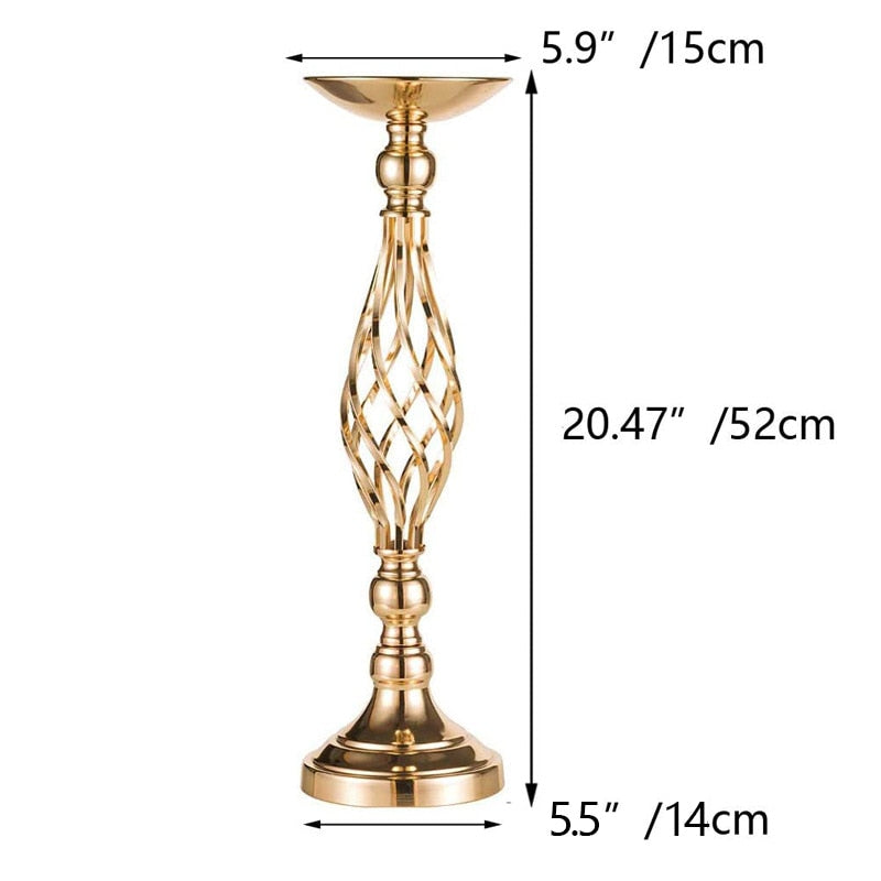 Tables Candle Holder Ornaments Gold Wrought-iron Vase Candle Holder Wedding Flower Ware Wedding Props Home Decor