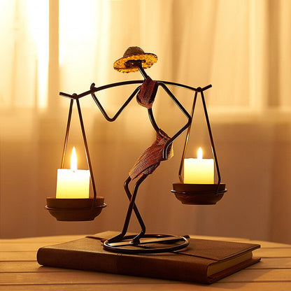 Żelazny świeca wystrój domu kreatywny świecznik do dekoracji przyjęcia akcesoria romantyczne świecznik