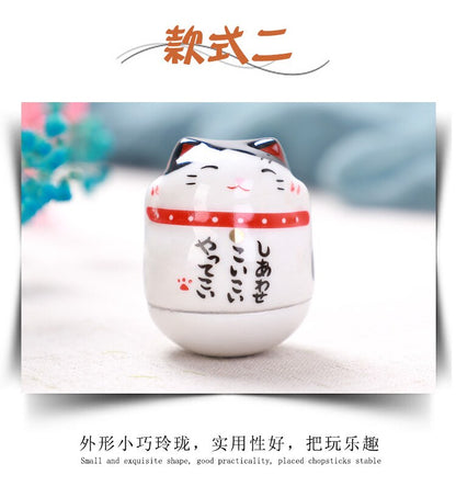 Keramik Maneki Neko Home Decor Cartoon Japanische Glückliche Katze Tumbler Feng Shui Keramik Glück Katze Statue Zimmer Dekor Zubehör 
