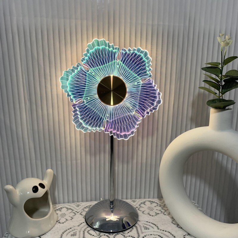Home Decoration Atmosphere Cahaya Berwarna -warni Windmill Belanda In Table Light Atmosphere Creative Light Aurora Acrylic Room Decor