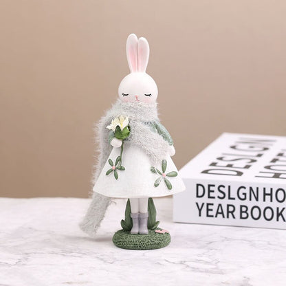 Sarjakuva söpö kanin kotipöytä hartsikoristeet pupu pääsiäisjuhlat Happy pääsiäispäivän sisustus 2023 lapset Hgril Rabbit -juhlat