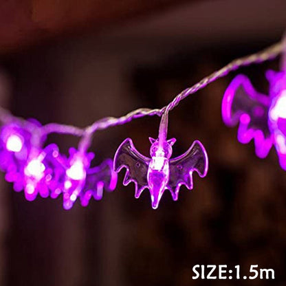 Halloween gresskar flaggermus edderkopp lys streng glødende skrekk led dekorativ lampet trick or Treat Happy 2023 Halloween Day Decor