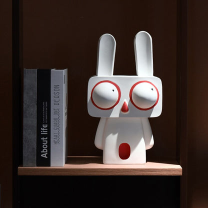 Patung arnab kreatif resin abstrak patung kartun desktop kerajinan haiwan hiasan rumah ruang tamu rumah hadiah