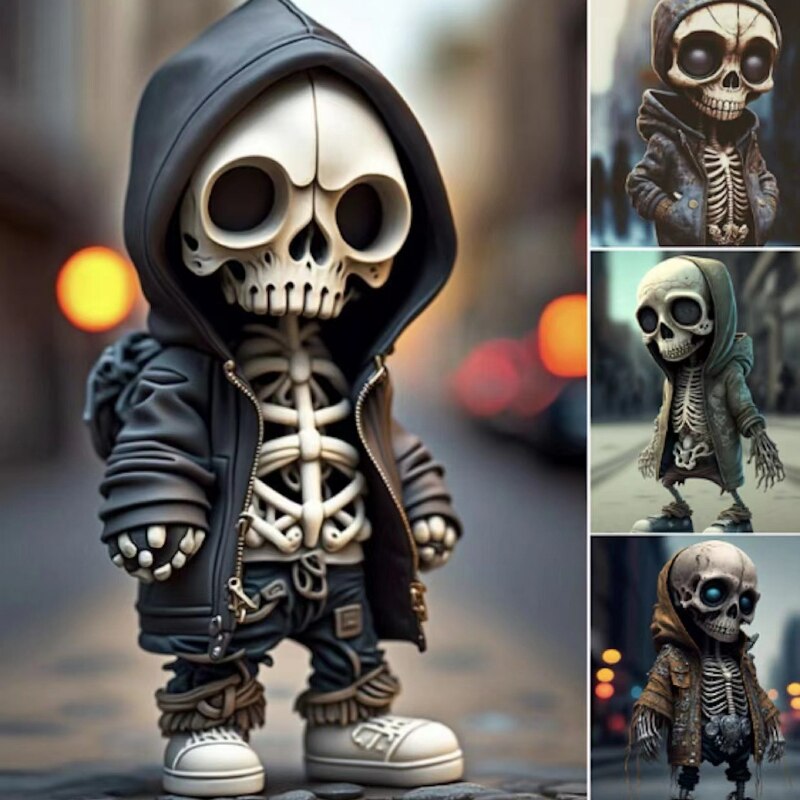 Moderní socha lebky pryskyřice Cool Skeleton Dekorativní figurky Halloween Party Dekorace Home Accessories