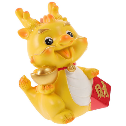 Dragon Year Presente Artesanato de Armazenamento Jar Pigon Piggy Bank Resina Ornamento Zodiac Modelo