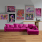 Galerie à thème rose, imprimés éclectiques, Van Gogh Klimt, affiche d'art, peinture sur toile, tableau mural Artsy vibrant, décor de salon 