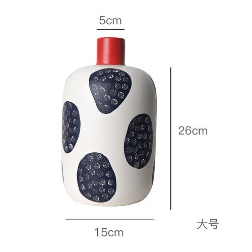 Vas Bunga Seramik Jepun Moden Pengaturan Bunga Seni Berkaliber Kecil Ruang Tamu Bilik Tidur Desktop Vase Vase Hiasan Kraf