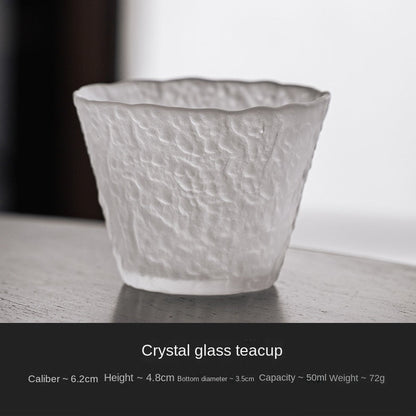 Glassa giapponese glassa tazza da tè e piattino set di bicchieri in vetro tazza di tazza di cristallo creativo tazza per caffè espresso tazza di sake di lusso regalo
