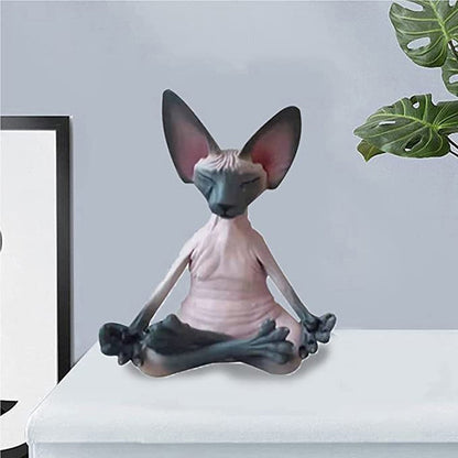 Sphynx cat meditate verzamelbare beeldjes miniatuur boeddha kat beeldje bigurine dier model pop speelgoed haarloze kat beeldje figurine home decor