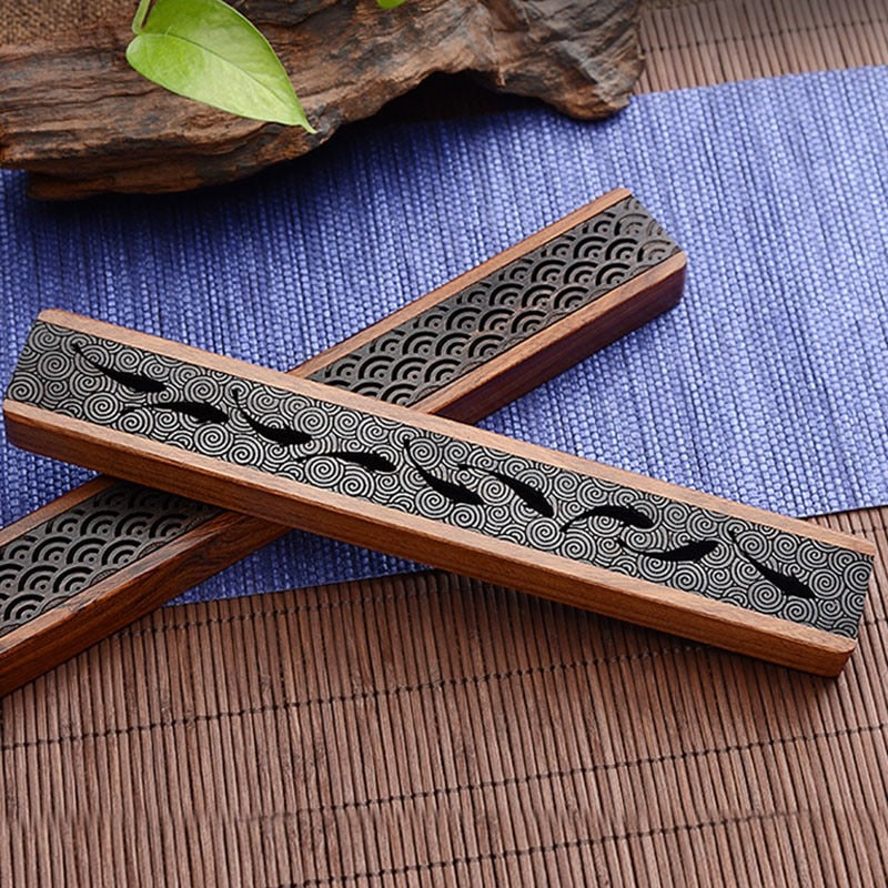 Luova retro musta kotitoimisto puinen suitsukkeen haltija suitsukkeiden poltin perinteinen kiinalainen puun käsintehty veistävä Censer Box