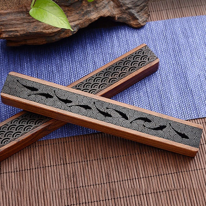 الإبداعية الرجعية الأسود مكتب المنزل حامل البخور الخشبي الموقد البخور التقليدية الصينية نوع الخشب اليدوية نحت صندوق مبخرة