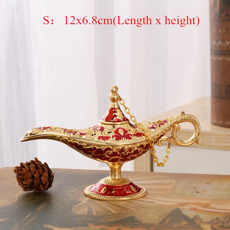 Vintage Legend Aladdin Lamp Magic Genie Wishing Ligh Tabletop Decor Crafts For Home Wedding Decoration Gift For Party Home Decor