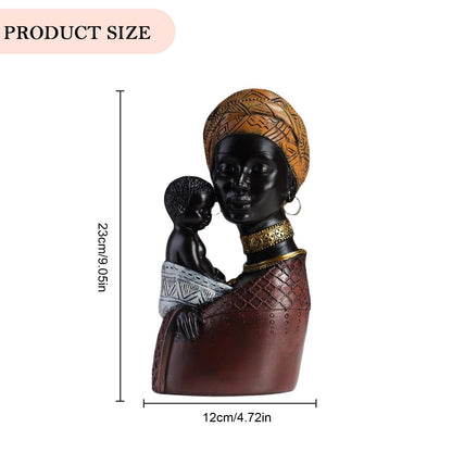 수지 부족 여성 동상 장식품 빈티지 아프리카 여성 입상 수집 가능한 미술 수공예 TV 캐비닛을위한 홈 장식