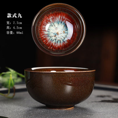 كوب شاي Yuteki Tenmoku رائع يعيد إنشاء تكنولوجيا سلالة سونغ القديمة وعاء شاي سيراميك/JIANZHAN