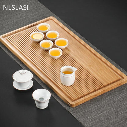 Accessori per tè per drenaggio per tè in bambù naturale cinese Accessori per tavolo da tè al soggiorno