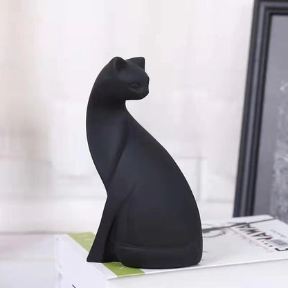 הגעה חדשה קישוט בית חתול ורוד, פסל חתול יצירתי, קישוט שולחנות שולחן עבודה בחדר שינה, מתנת מלאכת פסל שרף