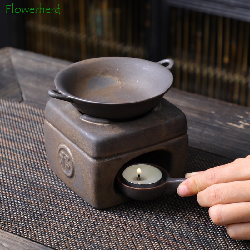 Seramik tütsü brülör mini soba tütsü fırın mum soba ev fırını sandal ağacı esansiyel yağ tedariki çay kavurma fırını
