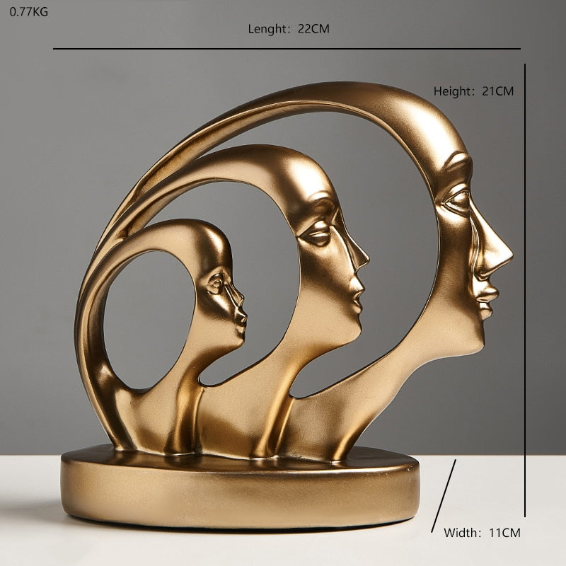 北欧像の顔モデルフィギュアリビングルームのホームデコレーションアクセサリー現代の抽象彫刻オフィスデスク