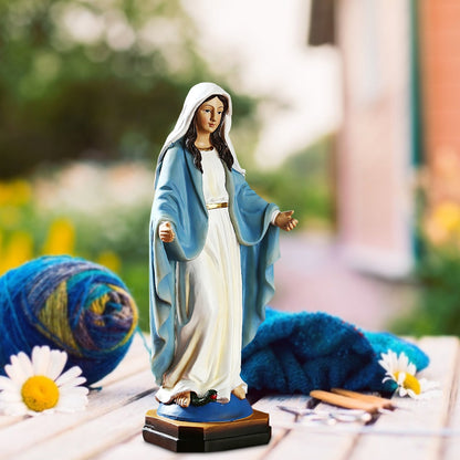 Socha Panny Marie 8.8 Panna Marie of Grace Sochařství Panny Mary Blahoslavená socha pryskyřice Figurka matka madonna katolická náboženská náboženství