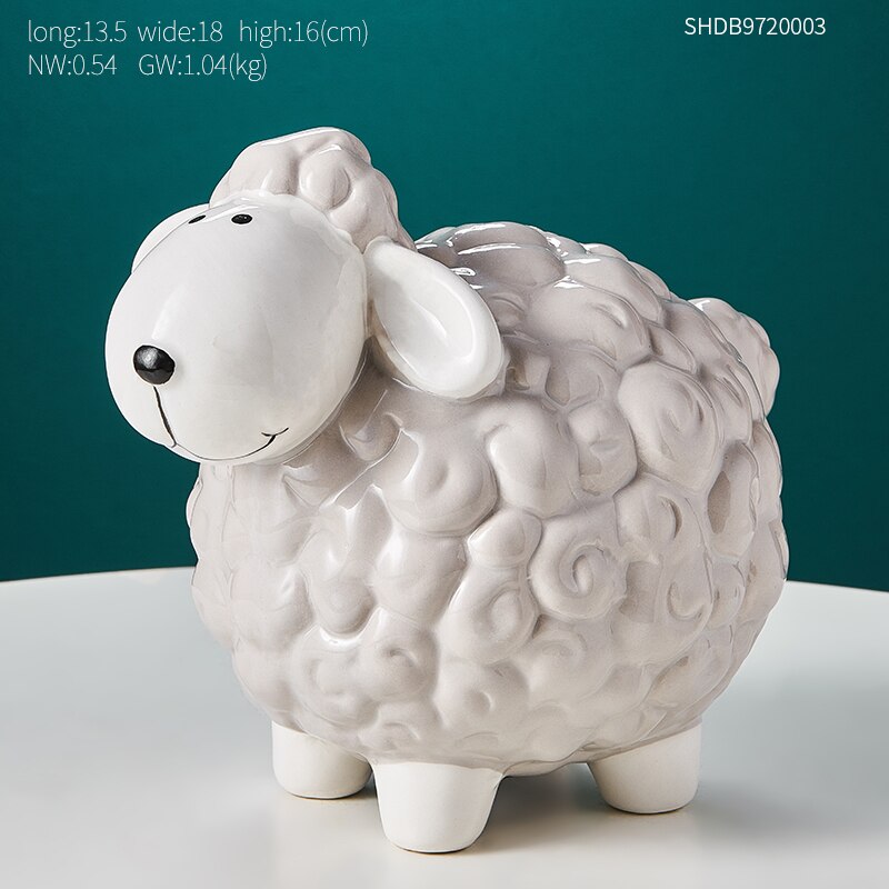 Creative Nordic Kawaiicartoon Little Sheep Bank Bank per bambini Scrivania per bambini Decorazione di decorazioni per monete Ornamenti per animali