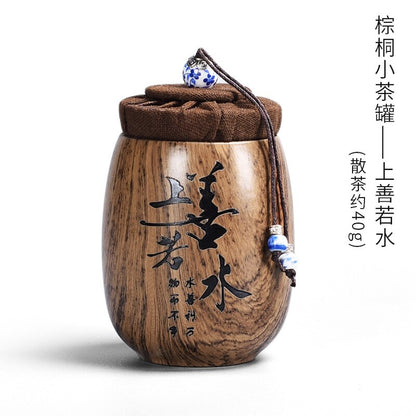 Pequeño té de arena morada imitación de madera de madera jarro de cerámica jarro sellado tanque de almacenamiento caja de té recipe de té organizador de té lata