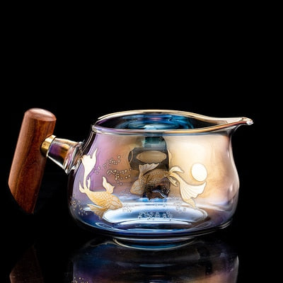 Farverig glasvarmebestandig teacup te cup gaiwan te lækning kinesisk kung fu te ceremoni sæt teaet kaffekrus kontor hjemme brug
