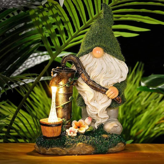 정원 태양지 수지 램프 크리스마스 엘프 난쟁이 장식 즙이 많은 정원 램프 조경 장식