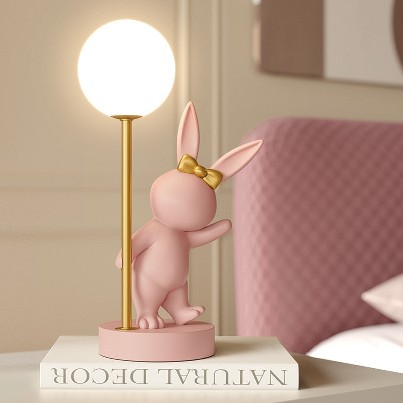 Lampe de Table en forme de lapin nordique, veilleuse de luxe, cadeau d'anniversaire, de mariage, mignon, décoration de chambre à coucher, veilleuse d'ambiance LED 