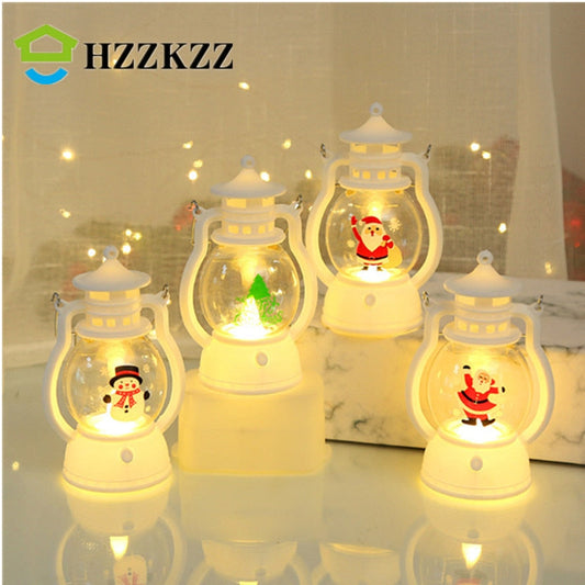 Hzzkzzin joulukoristeet LED Lantern Light Santa Claus hyvää joulukoristeita kotiin 2023 joulu navidad noel lahja