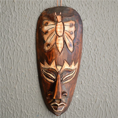 Południowo -Wschodnia Azji Styl wiszący wisior tajski drewno rzeźbia afrykańska maska ​​kreatywna retro hotel hotel dekoracja hotelowa