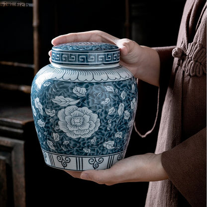 Ceramic Airtight Jar Tea Box Tea Caddy Moisture-proof Storage Tank Tea Container Storage Bottle Tea Organizer Candy Jar Tea Cans