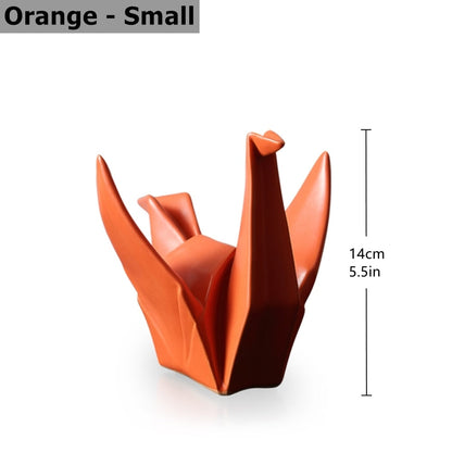 Creatief modern vogelstandbeeld Samenvatting Keramische origami Animal Sculpture Office Woonkamer Desktop Decoraties Home Decor Figurine