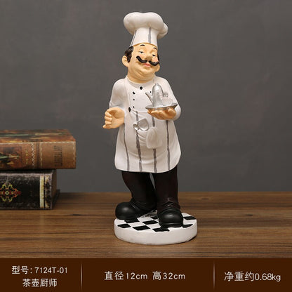Chef Resin Statue Nordic Abstract Ornaments For Figurines Interior Sculpture Room Hjemmeinnredning