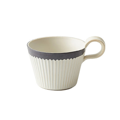 Taza de café de cerámica hecha a mano Cazas de cerámica retro 320ml Oat Desayuno Copa de desayuno Regalo creativo resistente al calor para amigos