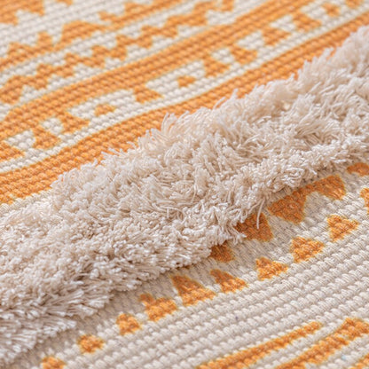 Хлопковое льняное плетеное плетеное винтажные кисточки коврики Бохо.