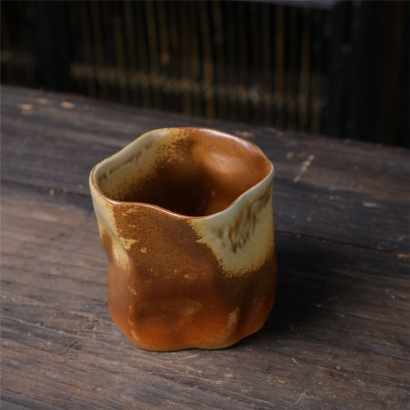 Cangkir kopi mug keramik bengkok niche cangkir teh berbentuk khusus berwarna-warni tembikar mug kreatif cangkir kopi