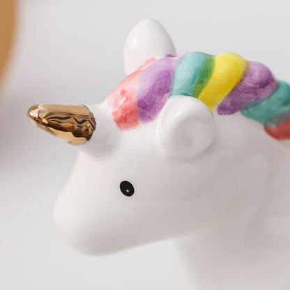 Rainbow Unicorn Piggy Bank Unicorn Horse Ceramic Crafts Decoration Children's Home Desk Office Decoration Barnas gaver