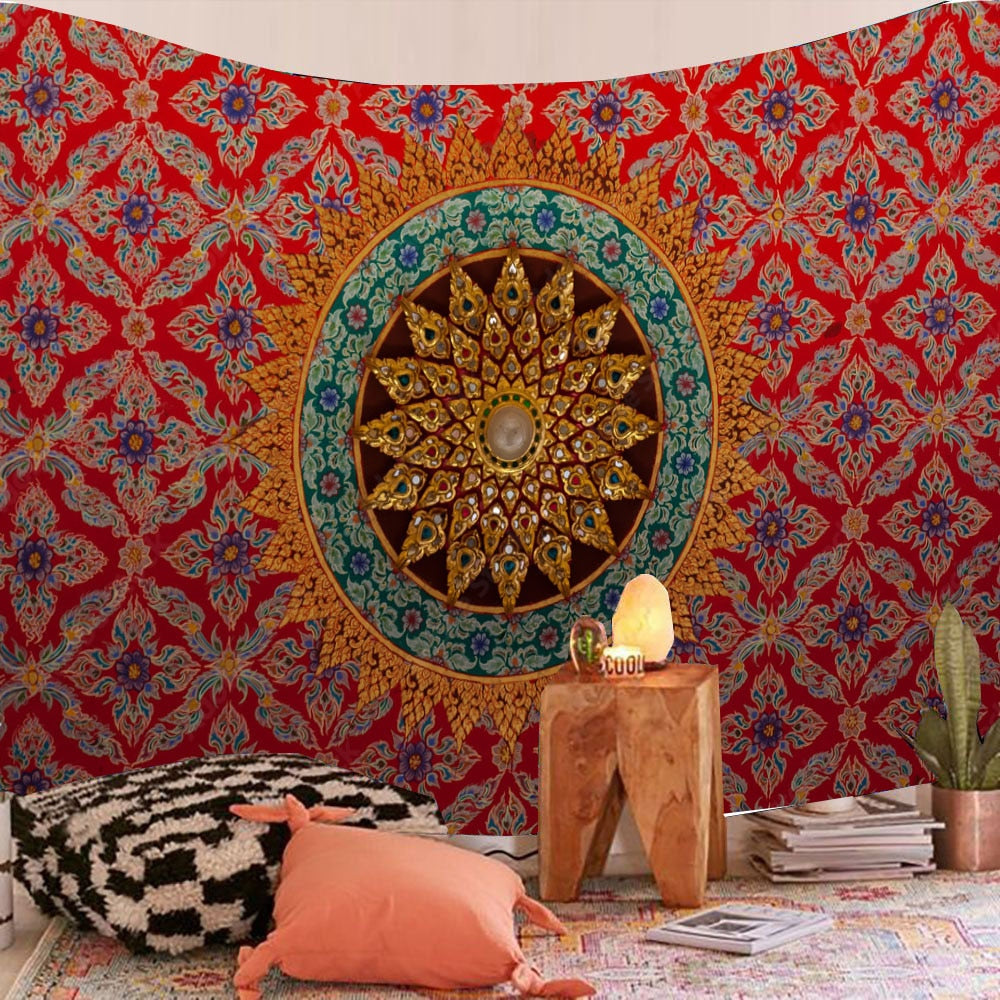 Индийская мандала гобелена стена висит красочный бохо домашний декор пляж коврик одеяло в комнате декор эстетические богемные гобелены