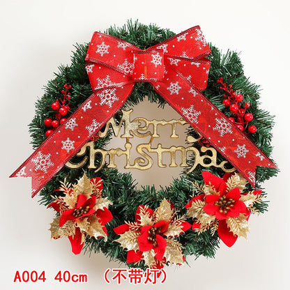 Coroa de natal vermelha para a porta da frente Janela de ouro Decorações de natal 2023 Garland Girnalda Navidad