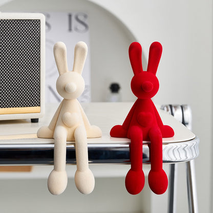 北欧の抽象的ウサギの人物群れバニー樹脂彫像現代美術デスクトップ彫刻クラフトホームデコレーション飾り