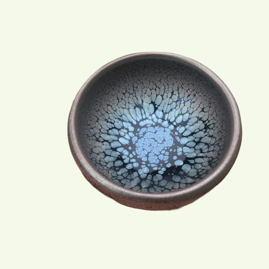 Kinesisk Jian Kiln Tea Bowl med Oilspot Glaze Lille Tenmoku Tea Cup Natural Ceramic High Temporature fyret miljøvenlig