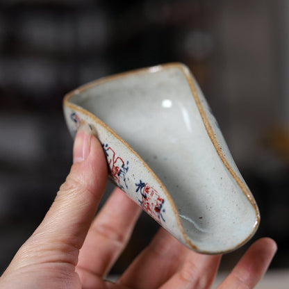 1 peça portador de chá de cerâmica colher colher de mão pintada spare